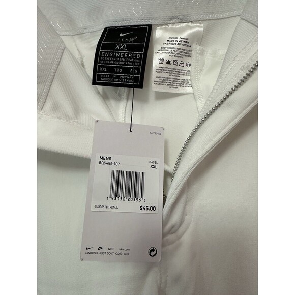 Size 2XL Mens Nike Pants White Navy Vapor Select Baseball BQ5489-107 NEW - Picture 3 of 3